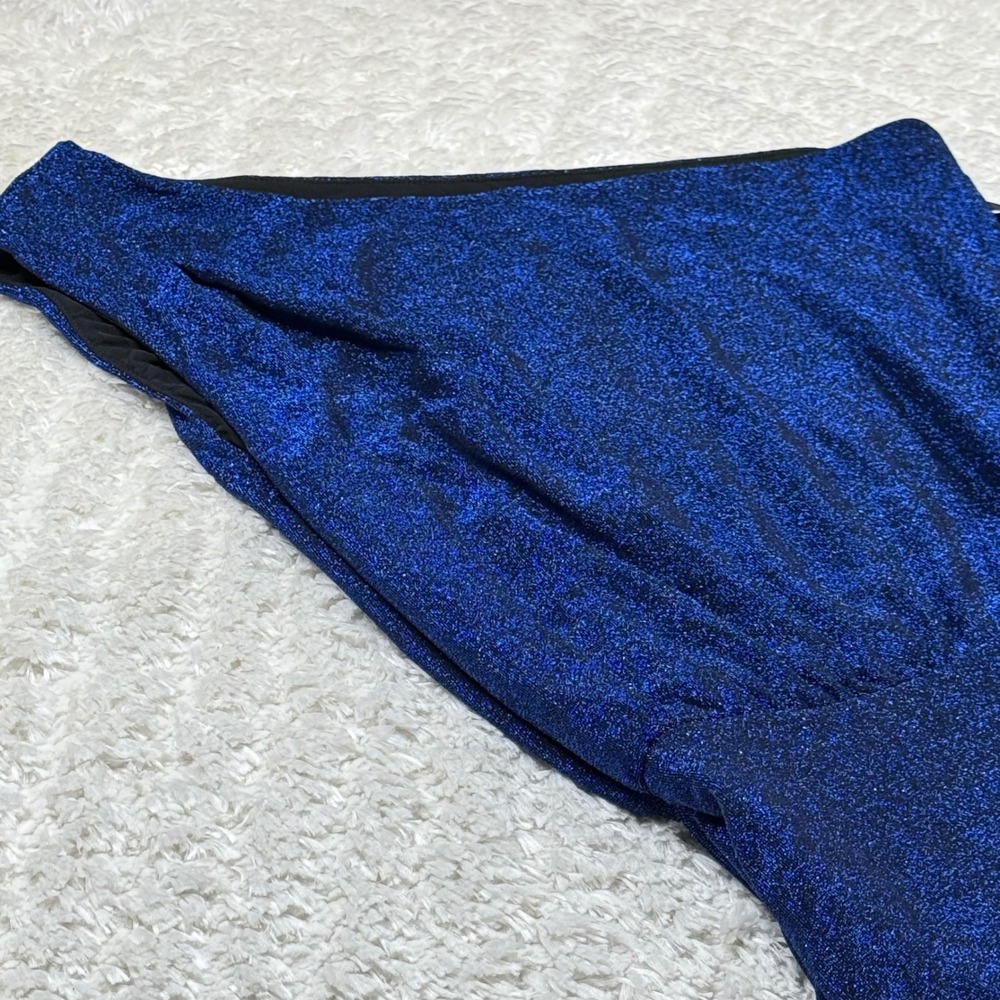 NWT Petal Pup XS Midnight Blue One Shoulder Ruched Bodycon Party Cocktail Dress - Picture 6 of 12